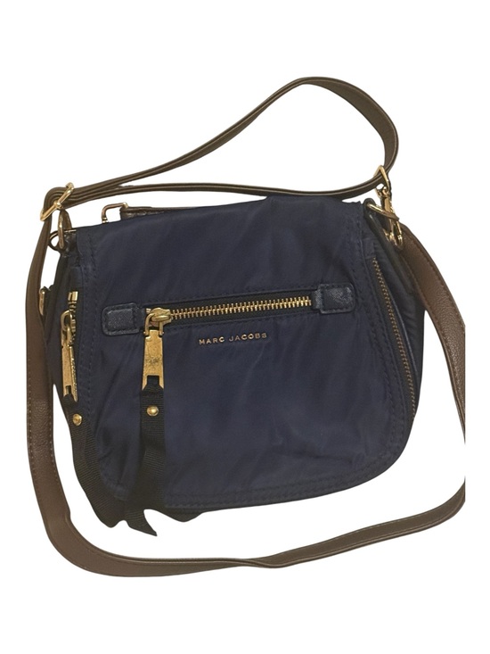 Marc Jacobs Handbags - Marc Jacobs nylon Trooper Nomad crossbody, navy w/gold hardware, zip pockets.